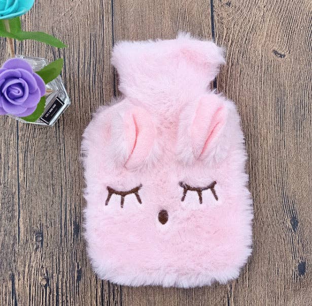 Rosa Wärmflasche und Plüschbezug mit Häschen für den Großhandel auf Faire4