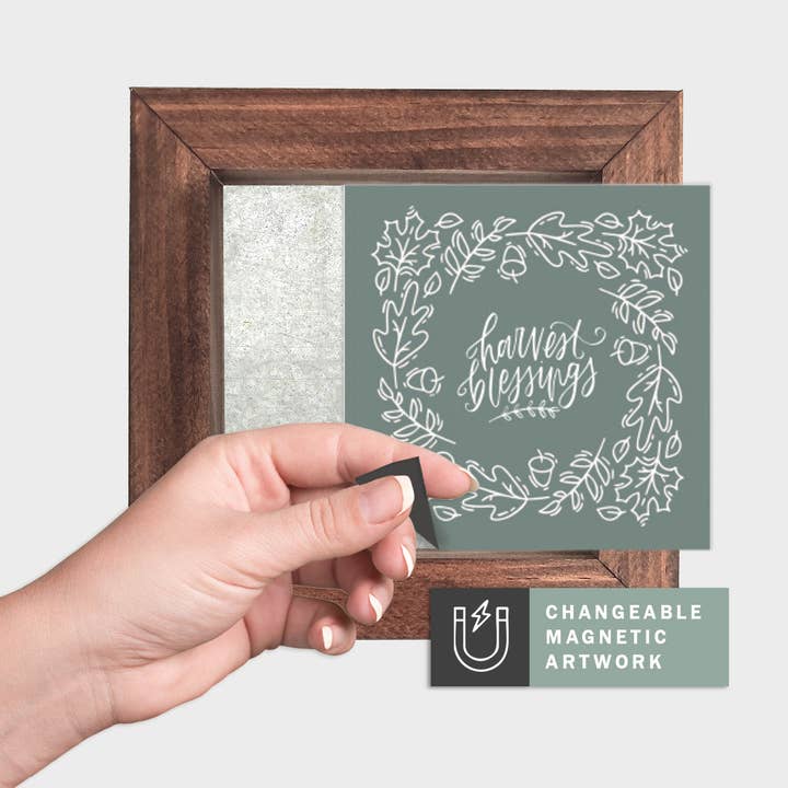 Magnetic Seasonal Decor Insert for Interchangeable Sign (Mini): Harvest Blessings | Thanksgiving / Fall | Magnetic Sign Blank Sold Separate for wholesale by Simpler Seasons Decor