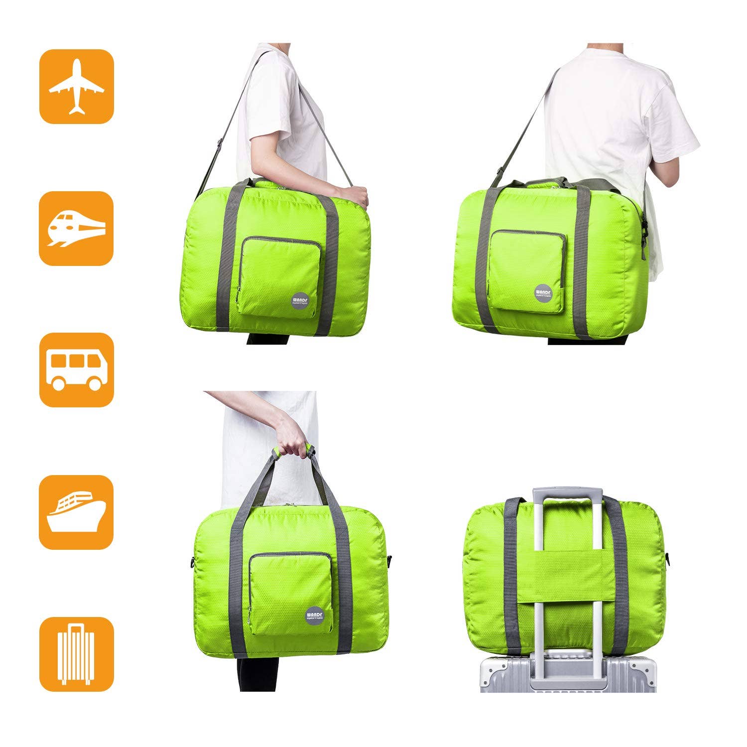 wandf – wholesale Duffelväskor – Unisex – Hopfällbar 30 L reseväska, weekenderväska 45 cm10