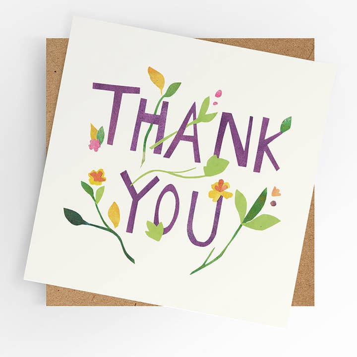 Thank you card, Thank you floral for wholesale by Under the Willow Tree