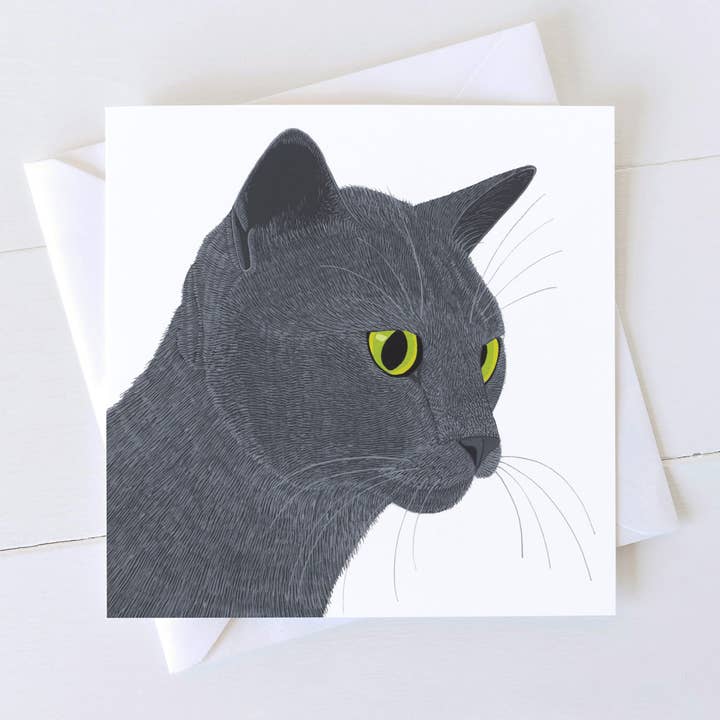 Carte Smokey Cat pour la vente par Bird the Artist
