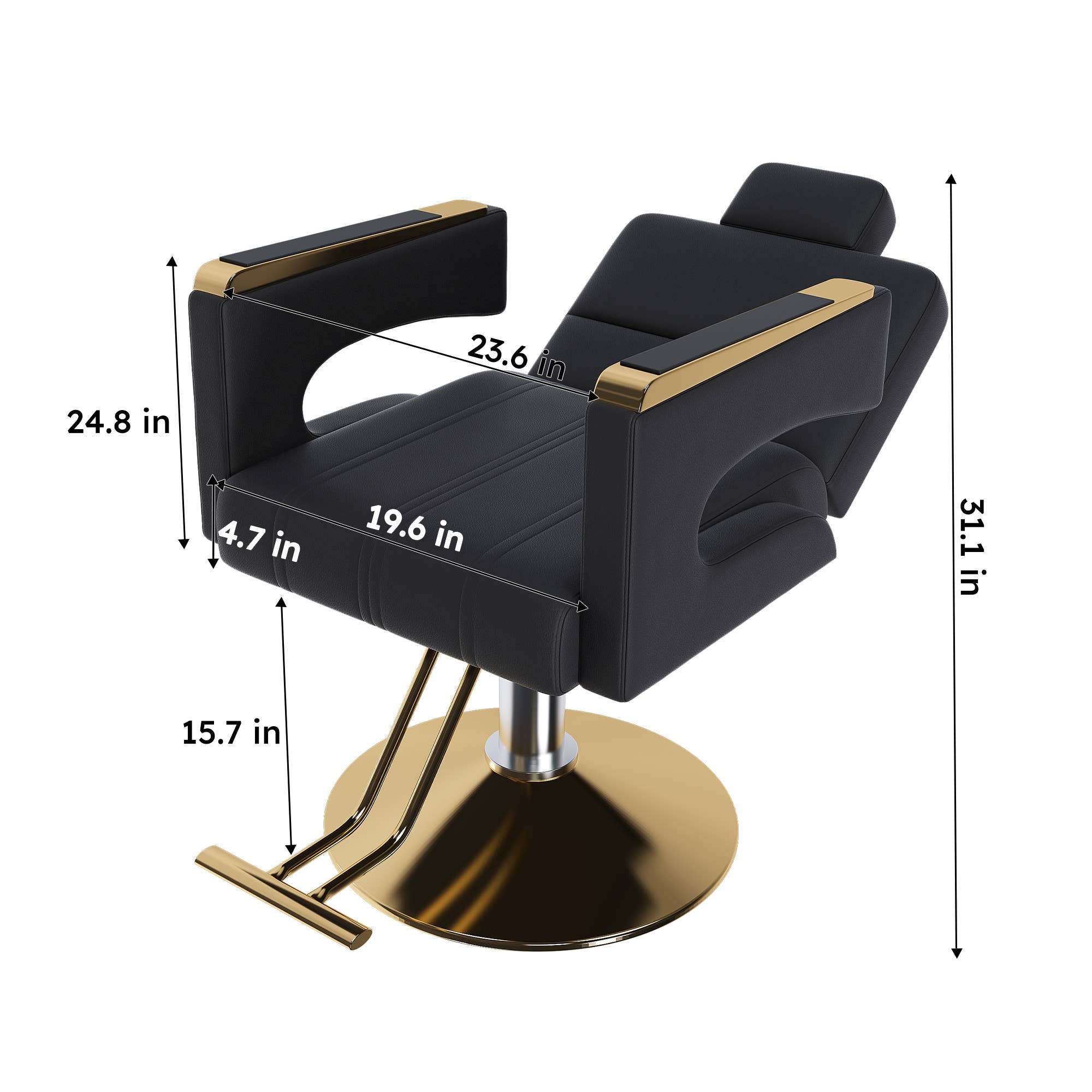 39F Inc. - Wholesale Chair - Black & Gold Professional Hydraulic Barber Salon Chair 6