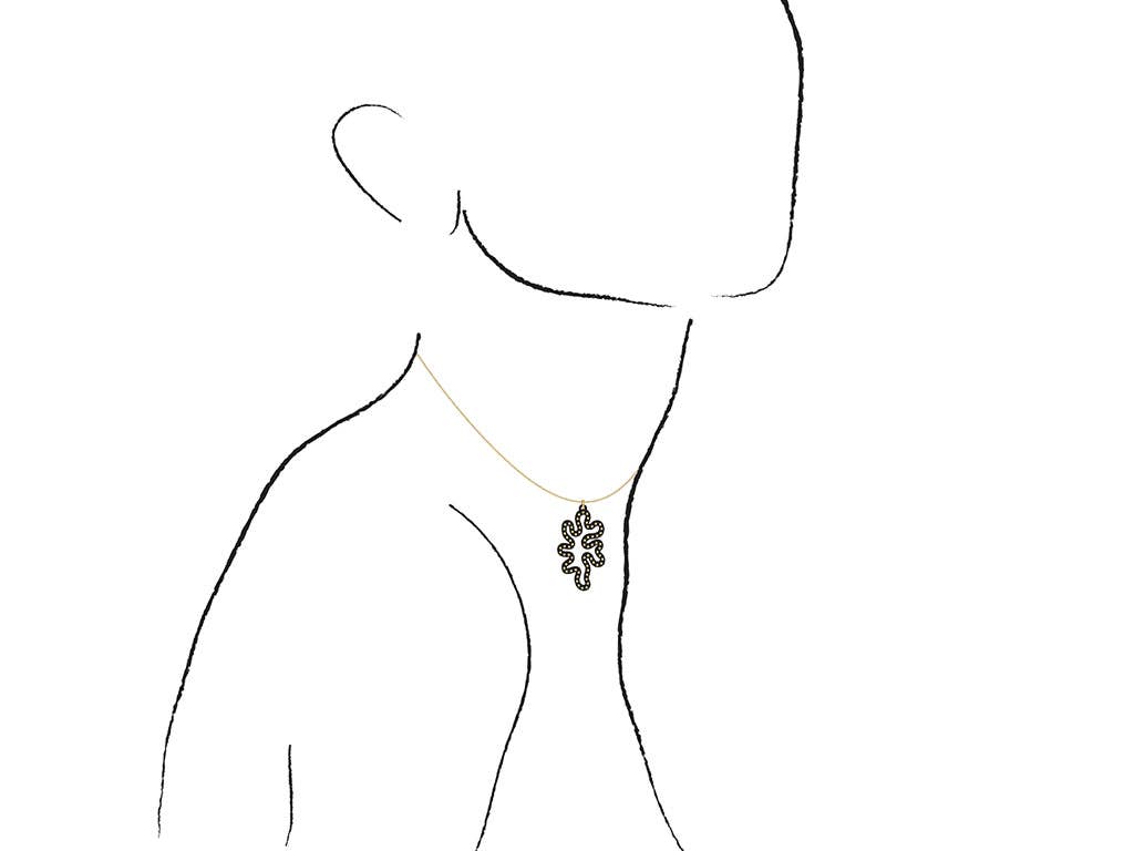 Ree Gallagher Jewelry - Vente Colliers à pendentif - Corail NOIR : clous d'oreilles or ou sterling MATISSE 1 pendentif1