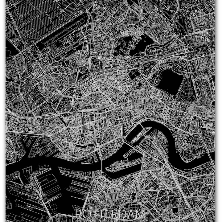 Brandthout. - Wholesale Map - Metal citymap Rotterdam