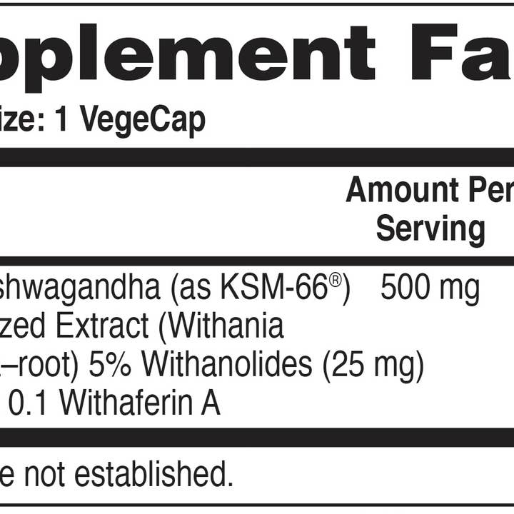 Health Thru Nutrition - Wholesale Oral Supplement/Vitamin - Ashwagandha Ksm-66® 500mg (Non-gmo) 90 Vegecaps3