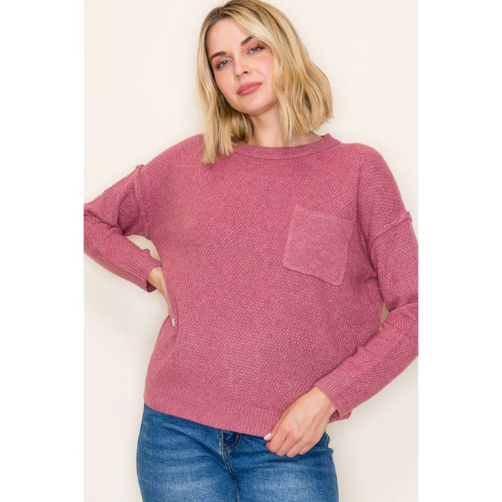 STACCATO – Großhandel Strickpullover – Damen – RUNDHALS-WAFFELPULLOVER-SWEATER12