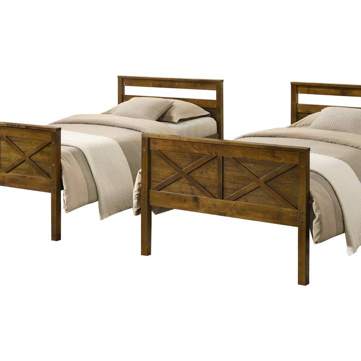 Home Design - Wholesale Bed - Home Design Exeter Twin Over Twin Solid Wood Standard Bunk Bed Frame18