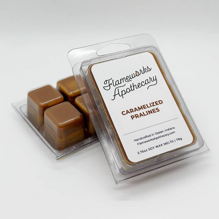 Caramelized Pralines 2.75 oz Wax Melts for wholesale by Flameworks Apothecary