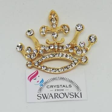 Gesp voor heren of dames verguld geel en kristallen R voor wholesale door HTB