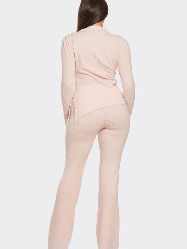 Julia by LoveJ - Wholesale Top & Pant Set (NOT Loungewear) - Women's - Asymmetric Ruched Hem Top And Pants Set 8