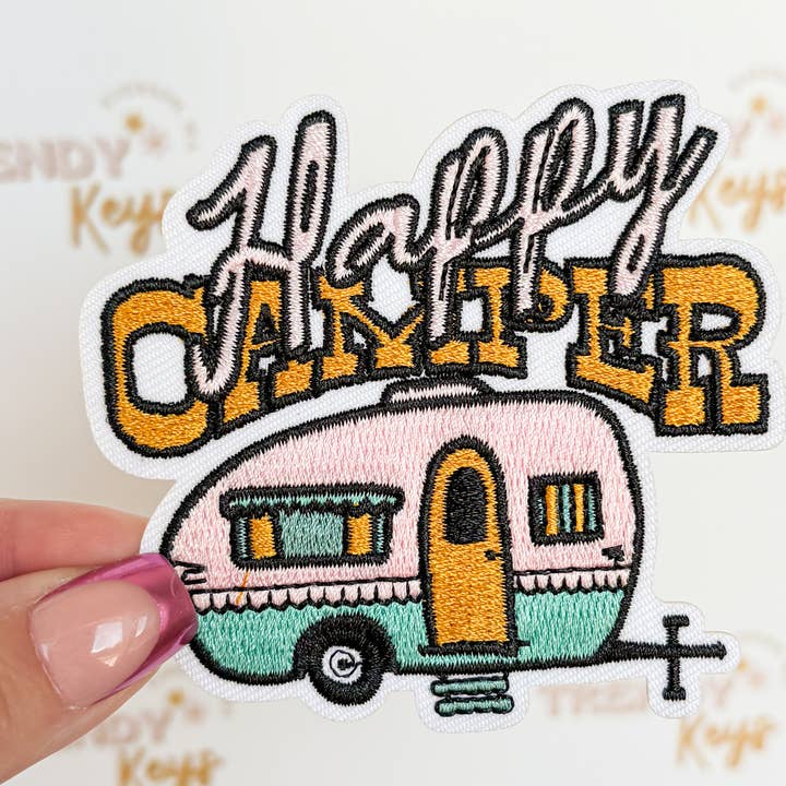 TrendyKeys - Wholesale Patch - Happy Camper - TK Original - Patch for Hats & More 0