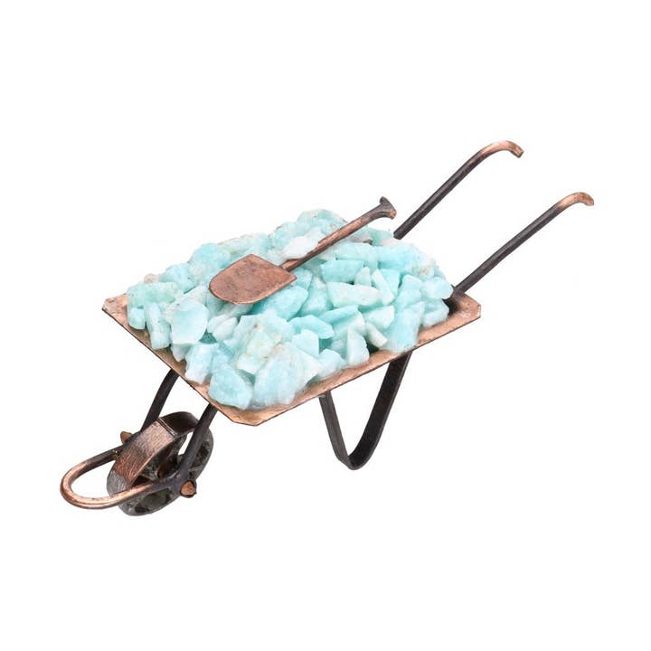 Amazonite wheelbarrow for wholesale by Vives de la Cortada S.L