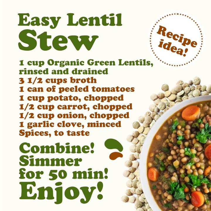 Food To Live - Wholesale Plant seeds - Organic Whole Green Lentils — Non-GMO, Sproutable, Kosher6