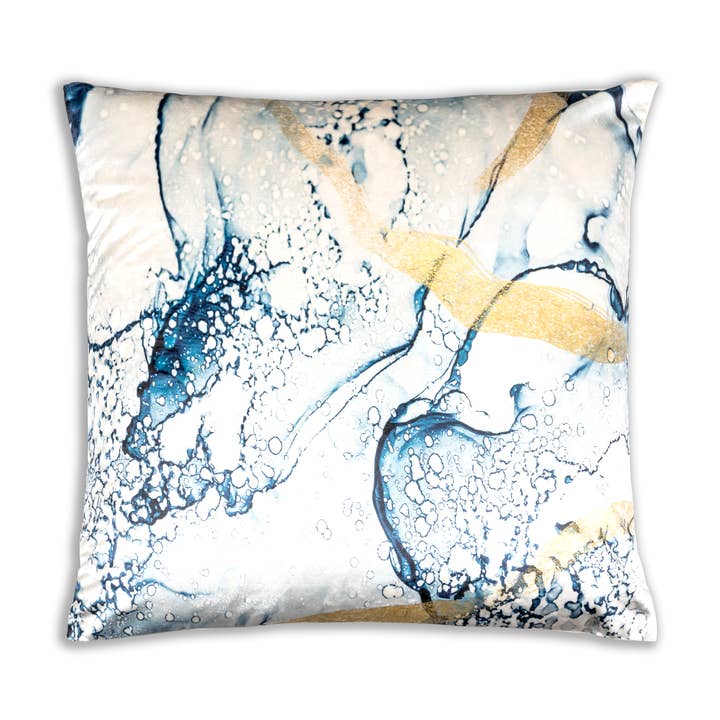 Oreiller Noor Bleu et Or pour la vente par Cloud 9 Design