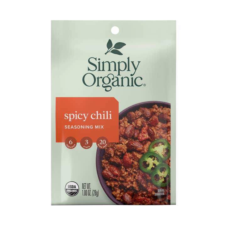 Spicy Chili Seasoning Mix, Certified Organic, Kosher, 1 Oz for wholesale by Simply Organic