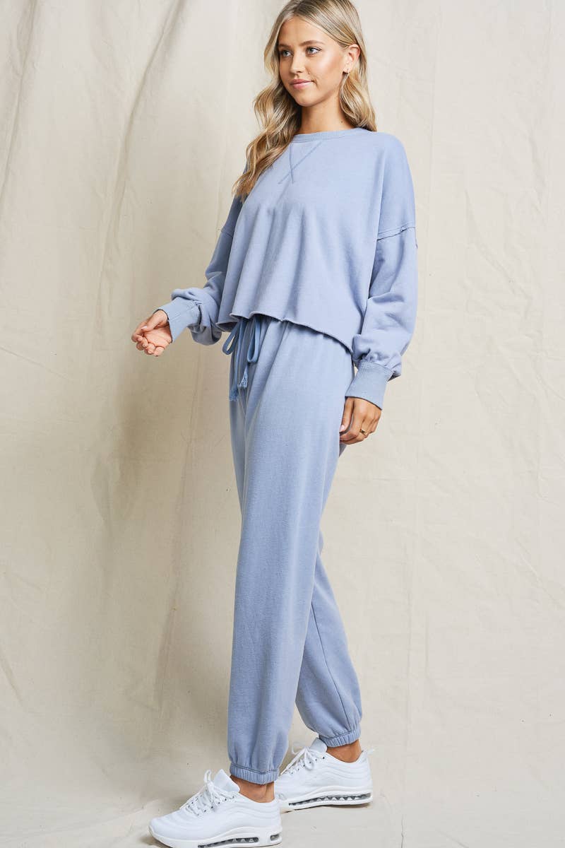 lalamia - Wholesale Sweatshirt - Women's - MT28253-OCEAN BLUE2