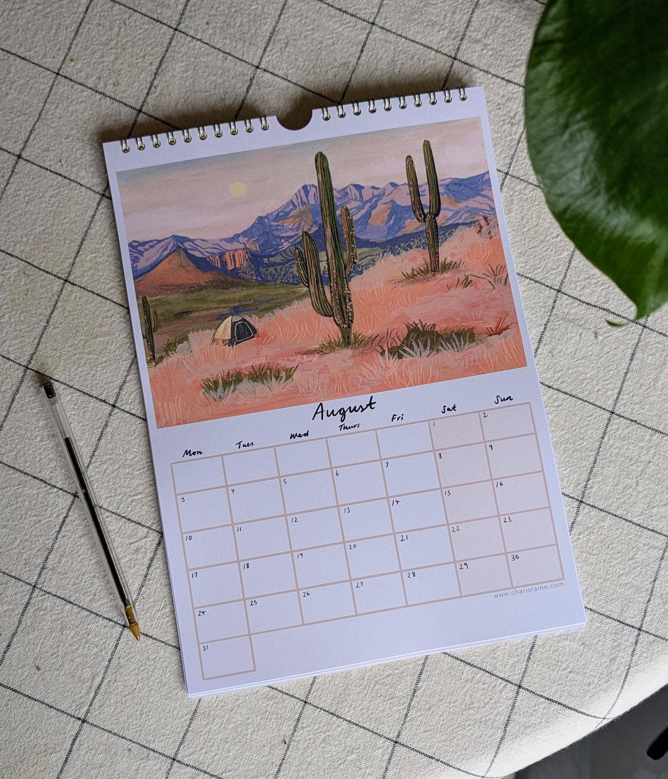 Charis Raine Illustration - Wholesale Calendar - 2026 Illustrated Landscapes Calendar A43