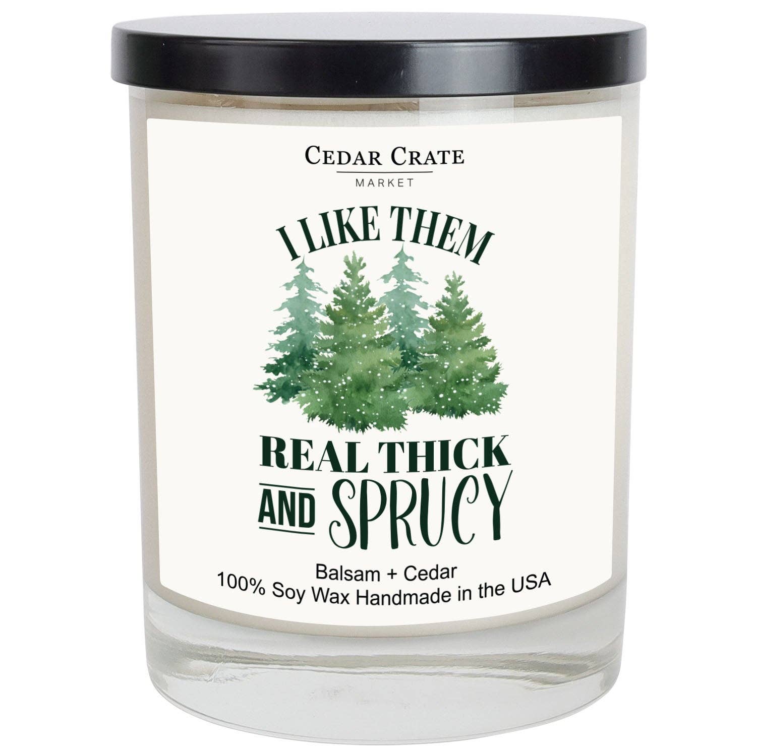 Cedar Crate Market - Wholesale Jar/Filled Candle - Christmas CandIe Like Them Real Thick And Sprucy,  White0