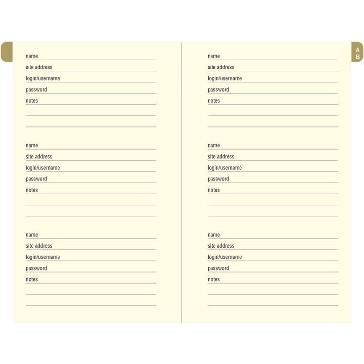 Peter Pauper Press - Wholesale Journal/Diary - Marble Internet Address & Password Logbook1