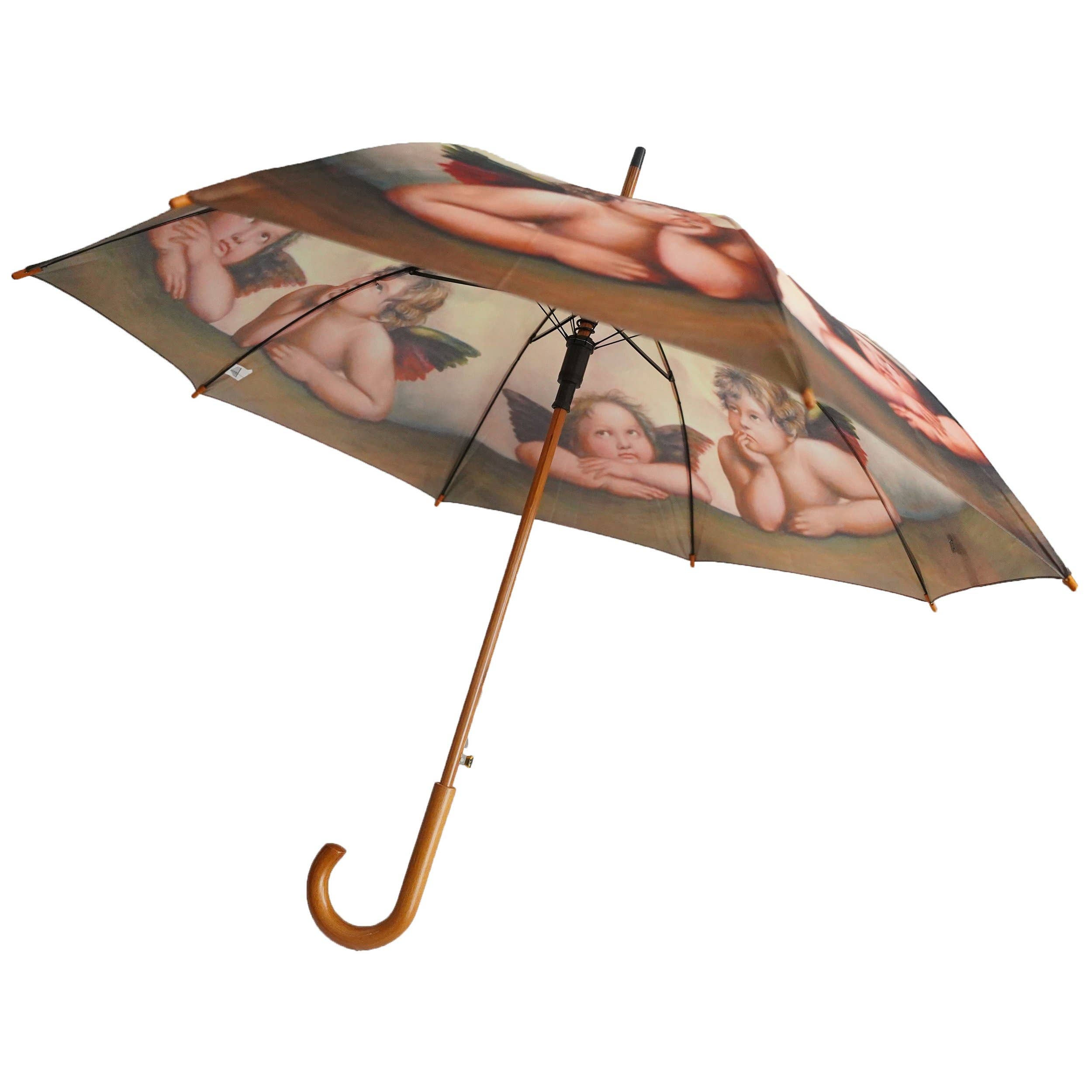 The San Francisco Umbrella Company - Wholesale Umbrella - Unisex - Raphael's Baby Angels Stick Umbrella2
