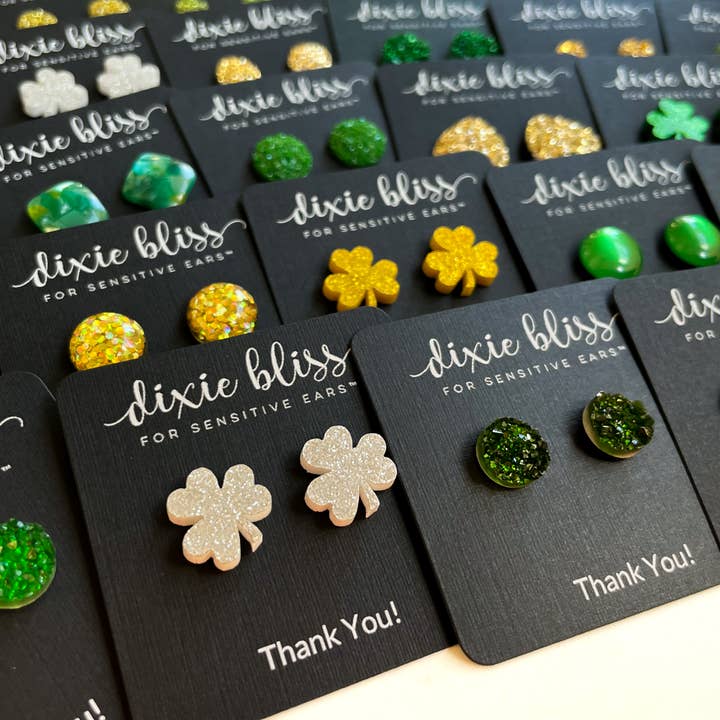 Dixie Bliss - Wholesale Stud/Post Earrings - Saint Patrick’s St. Paddy’s Day Promo Earring gift/freebies1