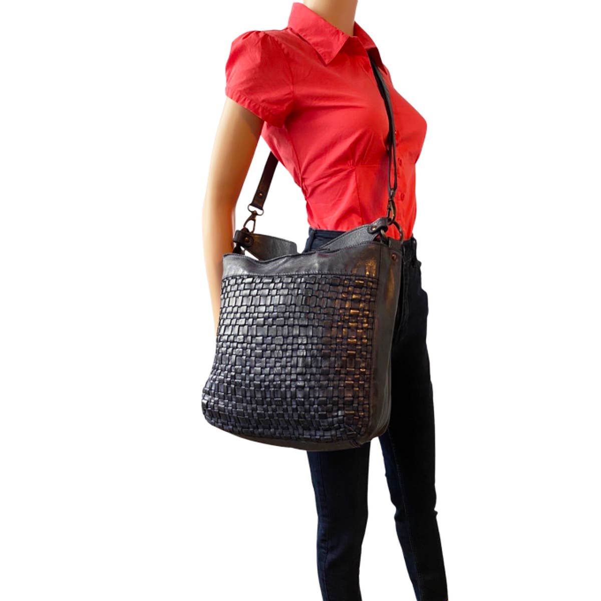 Arrigo - Wholesale Shoulder Bag - Women's - Arrigo Leather Shoulder Bag Made Of Supple Braided Leather8
