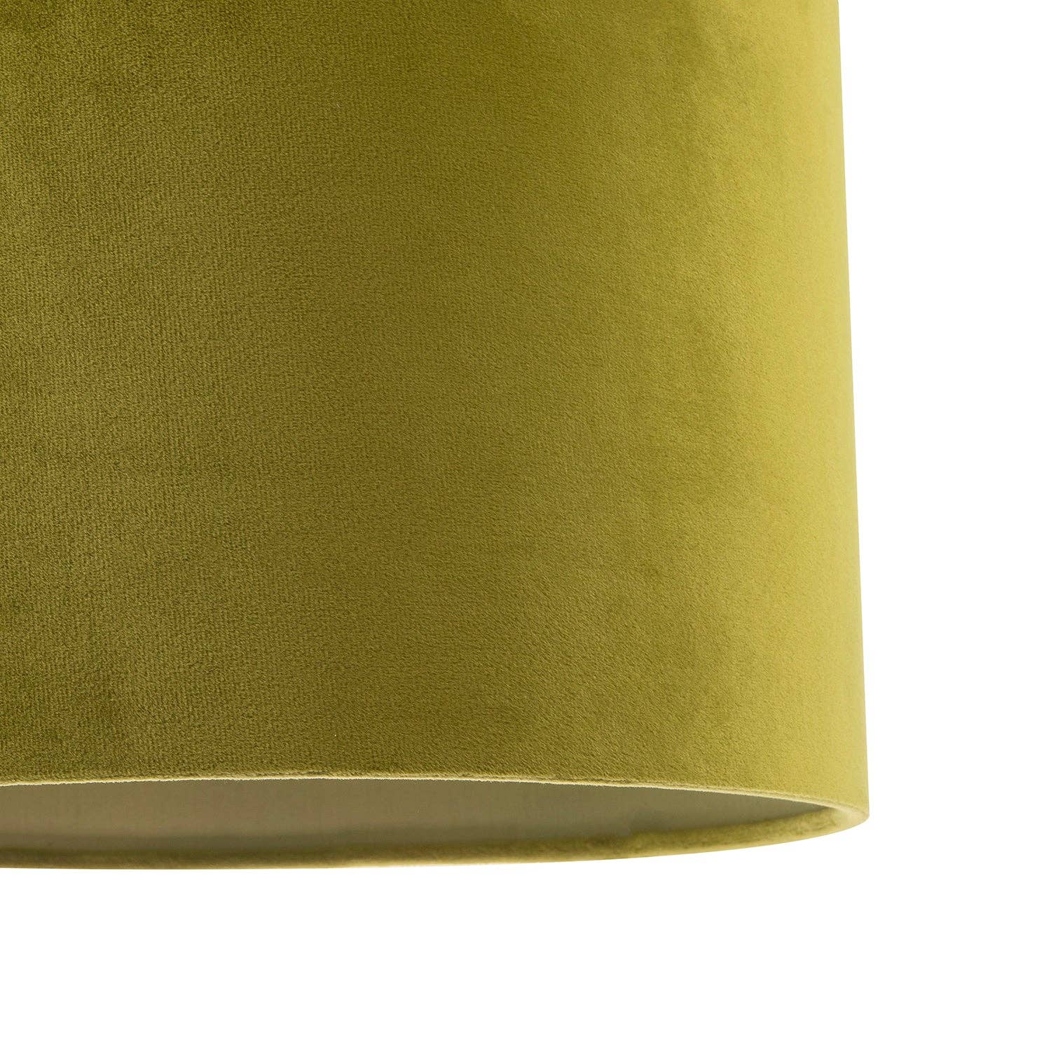 Happy Homewares – wholesale Lampshade – Soft Velvet Olive Green Fabric Round Lamp Shade for Table or Pendant2