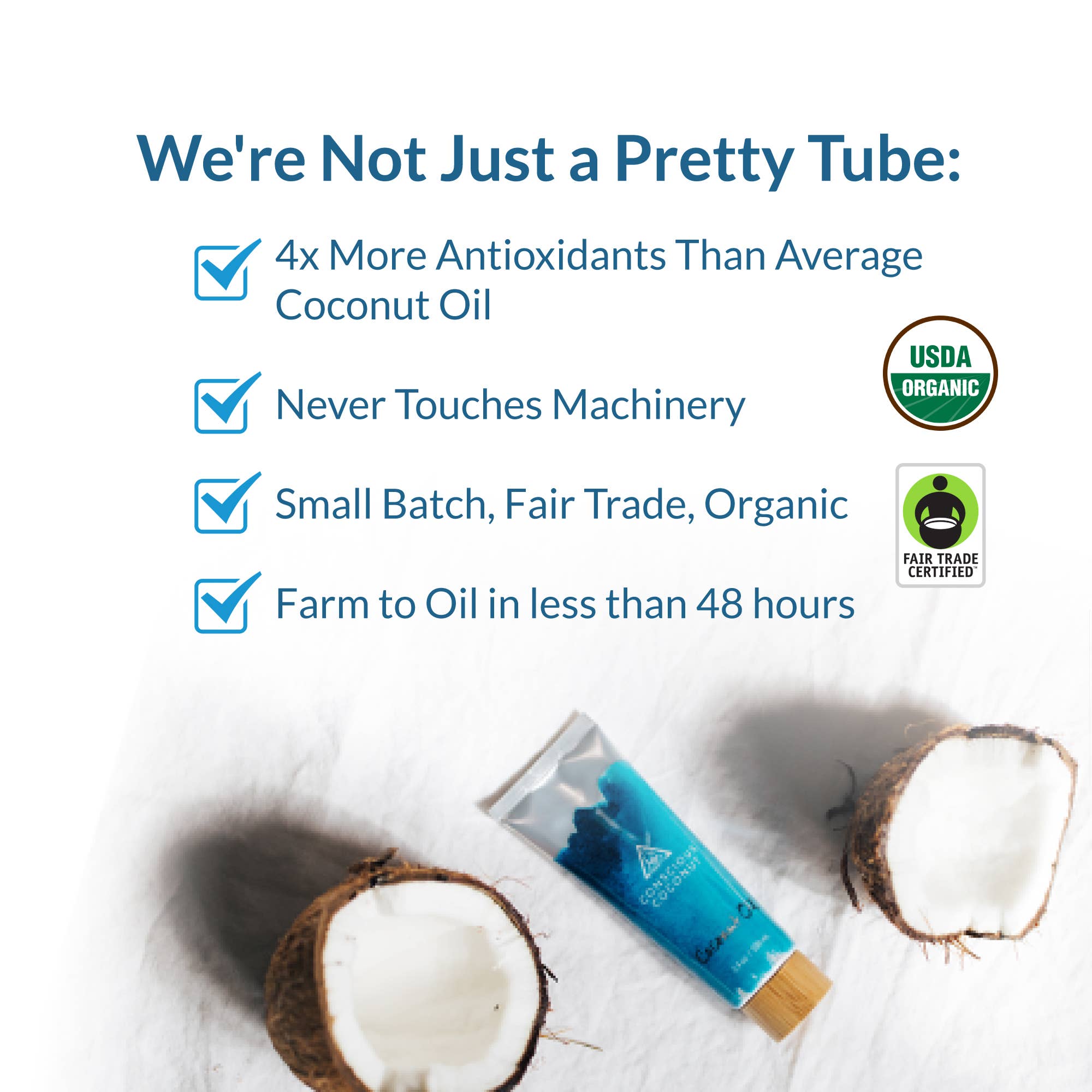 Conscious Coconut - Wholesale Bath/Body Oil - Coconut Oil 3.4 oz Travel-Ready Tube2