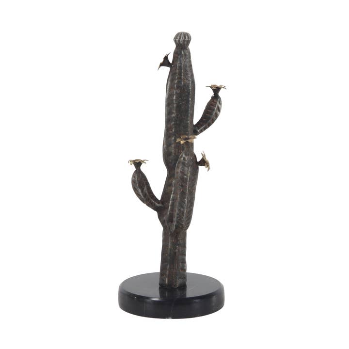 A-64343: ESCULTURA DE CACTO EM METAL 5" L, 13" A por atacado de Import Corner