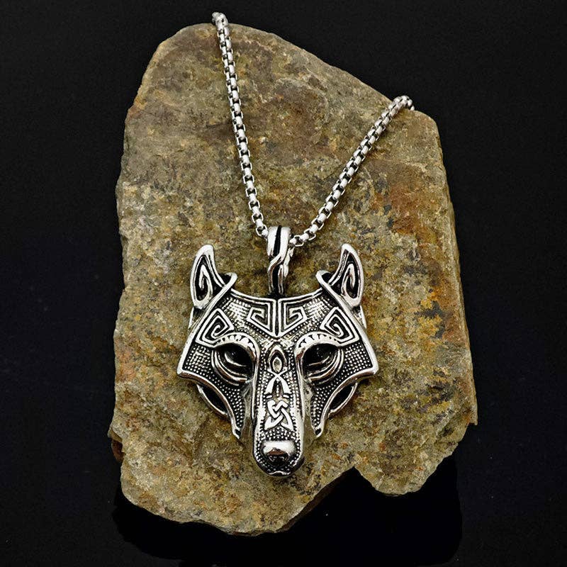 SALINA TRADING INC - Wholesale Pendant/Charm Necklace - Celtic Viking Wolf Head Pendant Necklace Vintage Style5