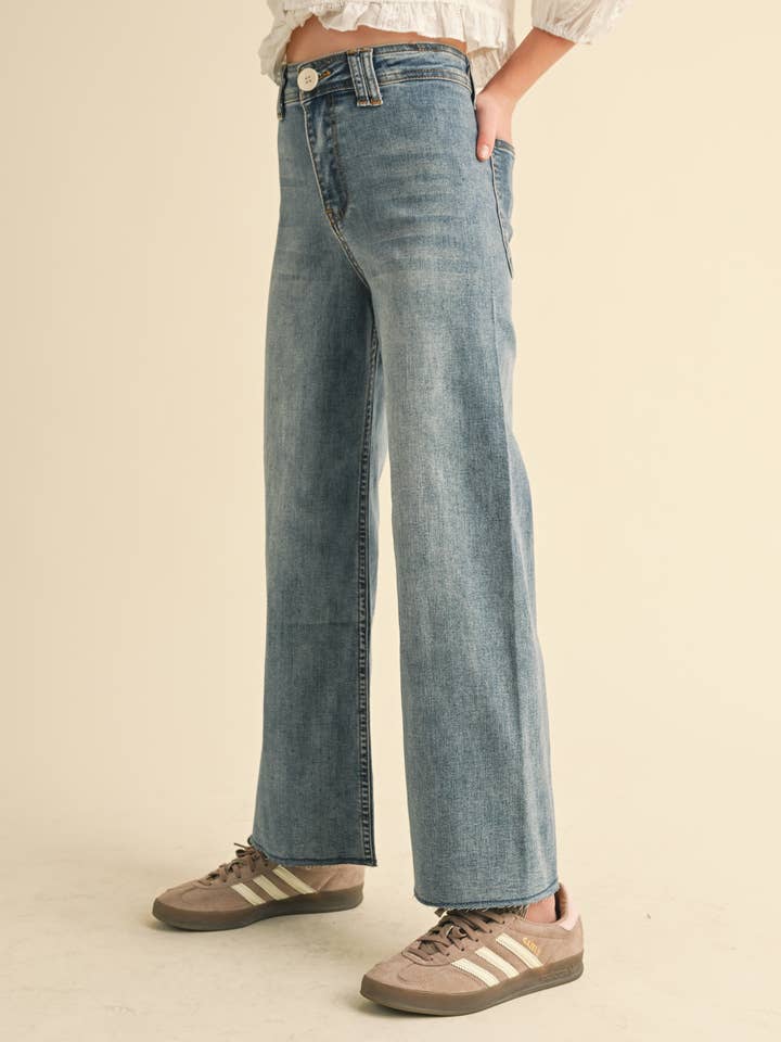 heart and arrow - Wholesale Jeans - Kids - TWEEN KIDS GIRLS WIDE LEG DENIM PANTS (7-14)