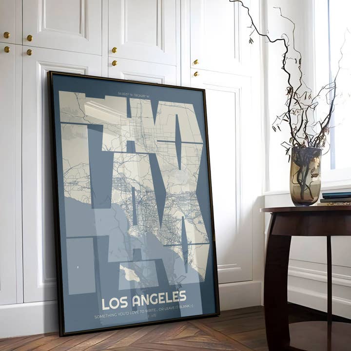 LAX Letra Map per la vendita all'ingrosso da parte di The Traveler Art