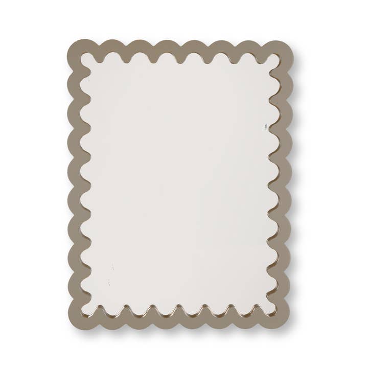 Mirror - Wavey - Taupe - MDF - 24x33x1.5cm for wholesale by Housevitamin bv