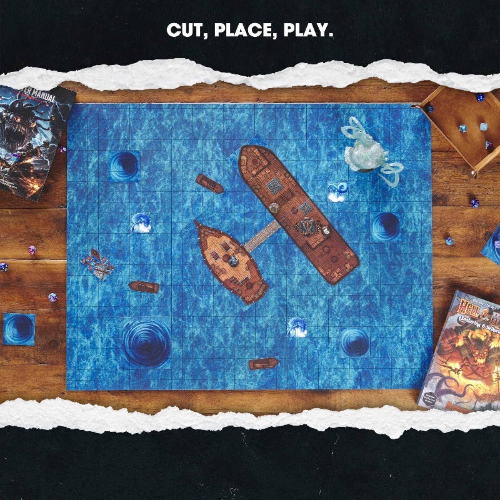 1985 Games – wholesale Board game – Dungeon Craft – Hell & High Water Book 2D Terrain for DnD5