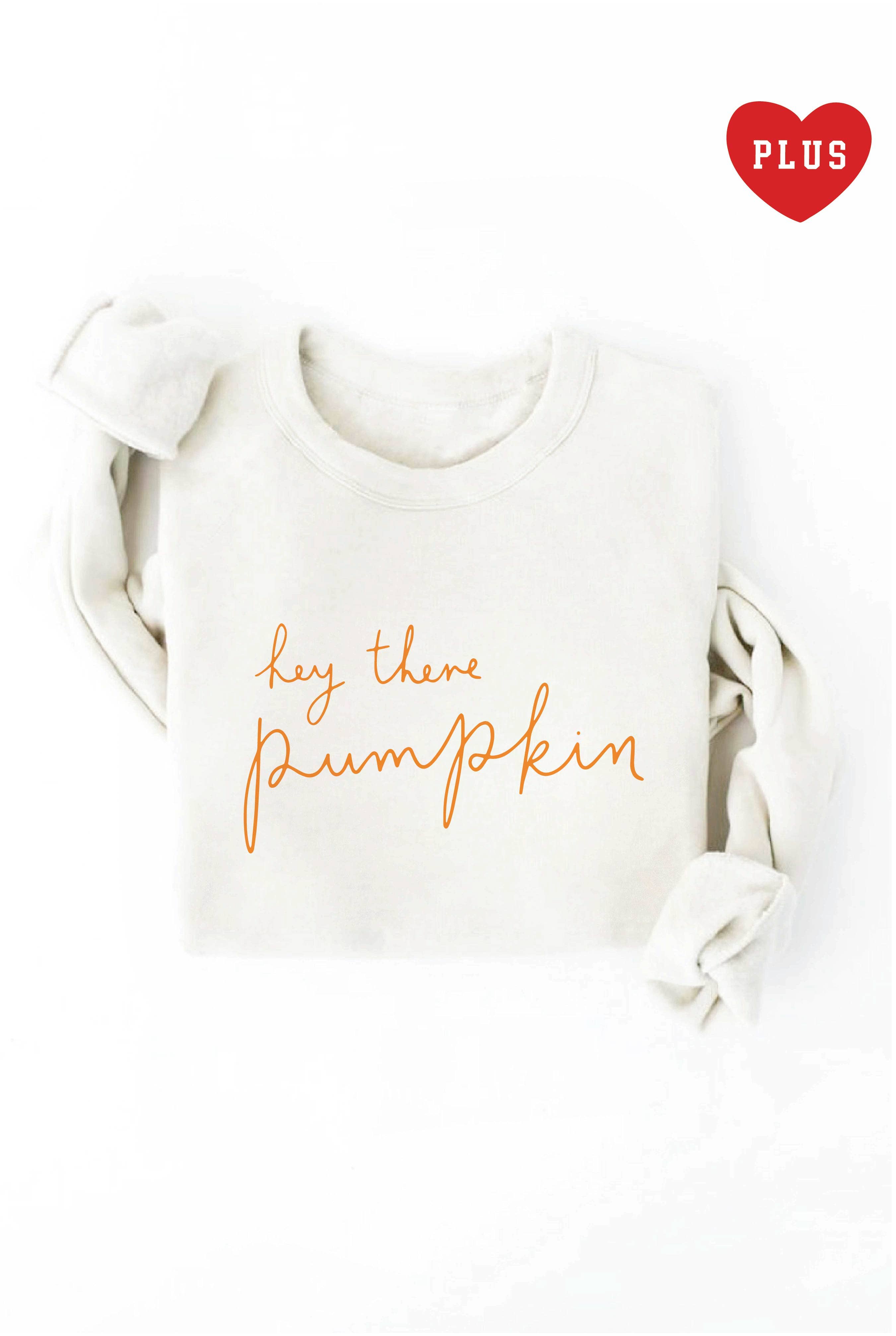 OAT COLLECTIVE - Wholesale Graphic Sweatshirt - Women's - HEY THERE PUMPKIN Plus Graphic Sweatshirt16