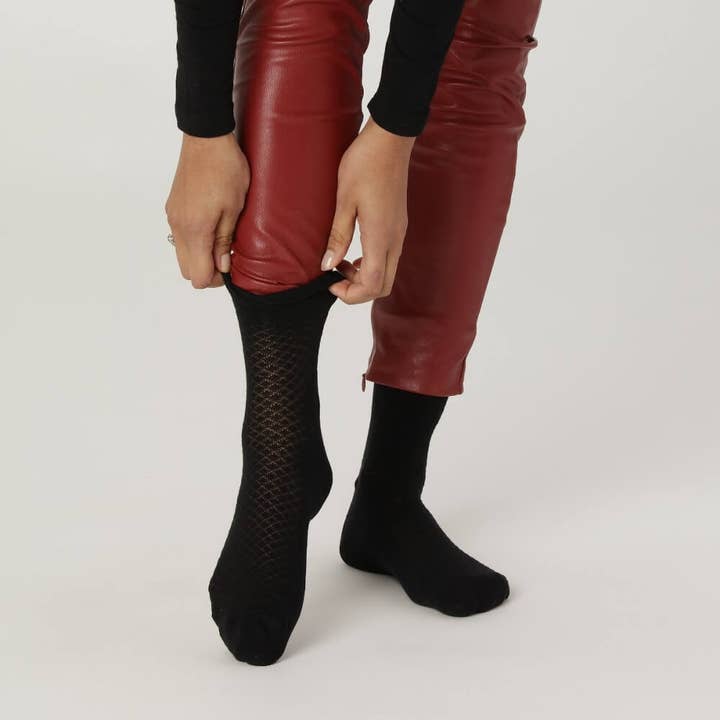 Biologisch katoenen sokken voor dames, gestructureerd donker marineblauw, sokken CPH voor wholesale door CPH Textiles