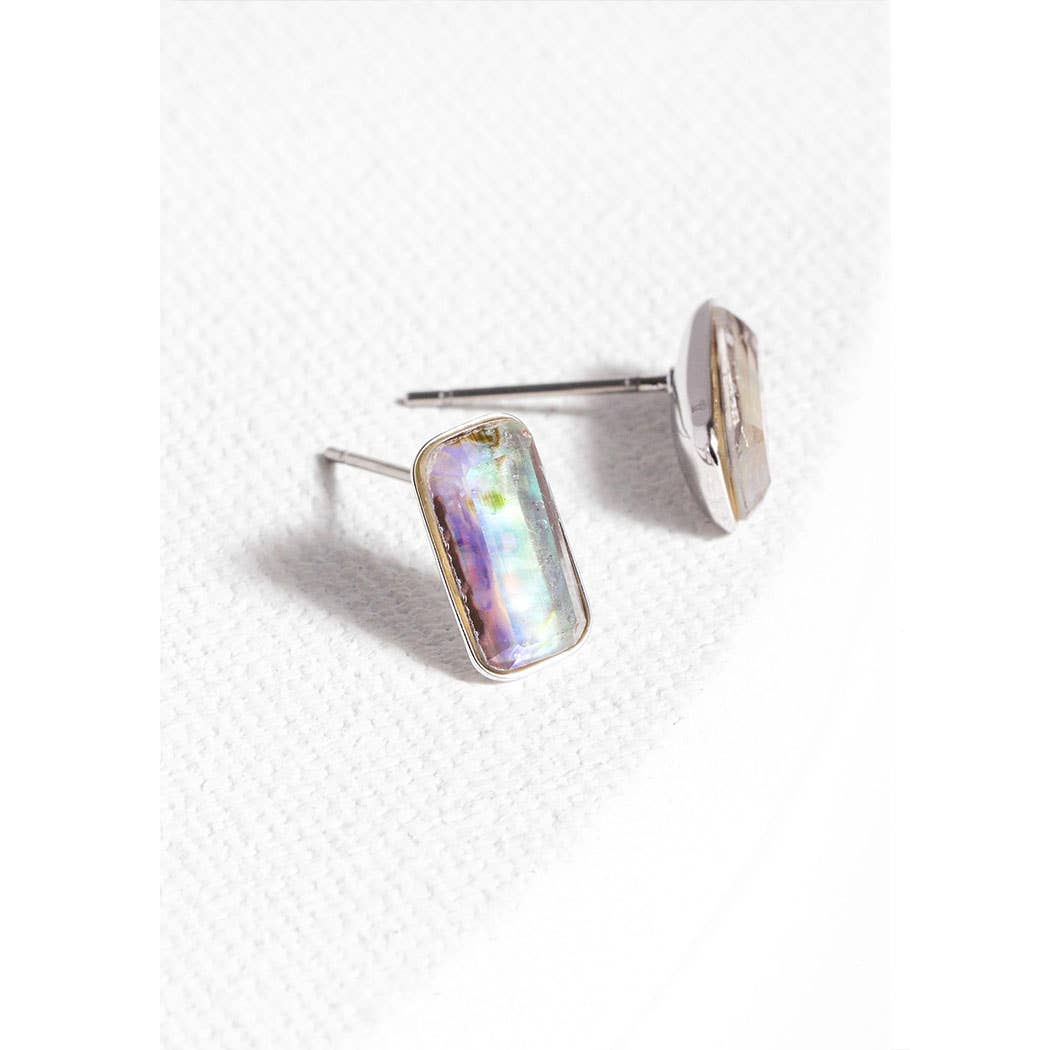 SAACHI – wholesale Stud/post earrings – Prism Baguette Pearl Gemstone Mini Stud Earring5