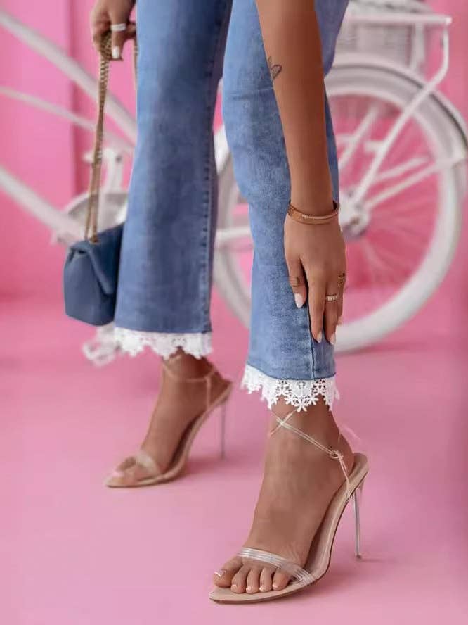 Light Blue 2025 NEW European HighWaisted Flare Jeans Chic Flared Fresh for wholesale on Faire2