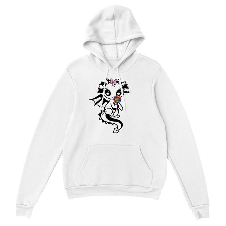 lollipop Dragon-Premium Unisex Pullover Hoodie for wholesale by Wonderland monsters