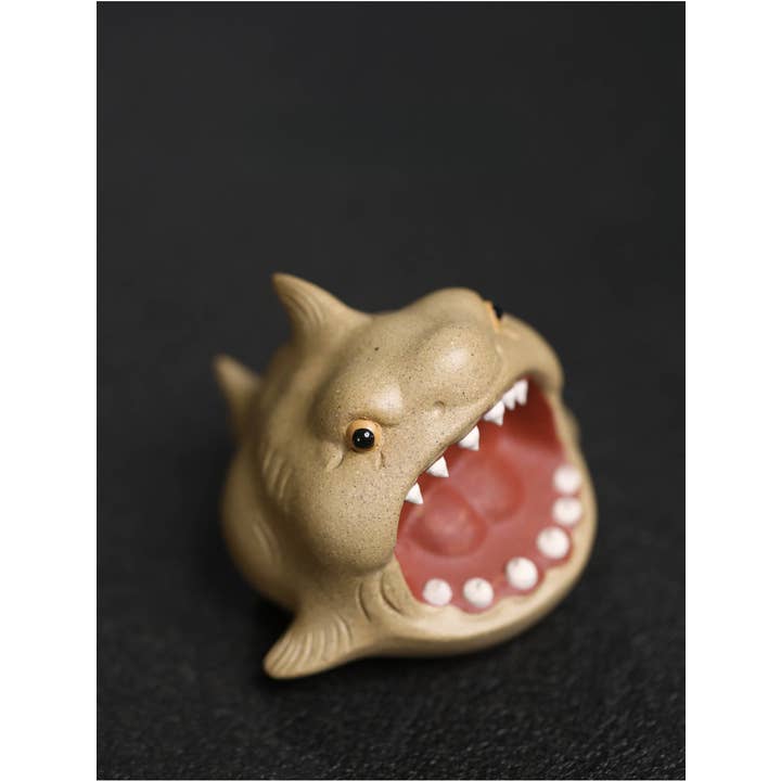 Gohobi (We cover U.S. import duties) - Vendita all'ingrosso Statuette decorative - Gohobi, decorazione da tè in ceramica fatta a mano in argilla YiXing, motivo: squalo8