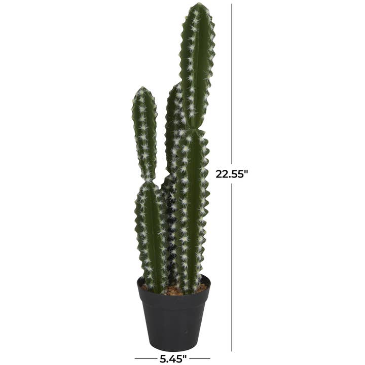 Import Corner - Vente Plantes artificielles - A-30369 : CACTUS ARTIFICIEL AVEC POT EN POLYSTONE 5" L, 23" H