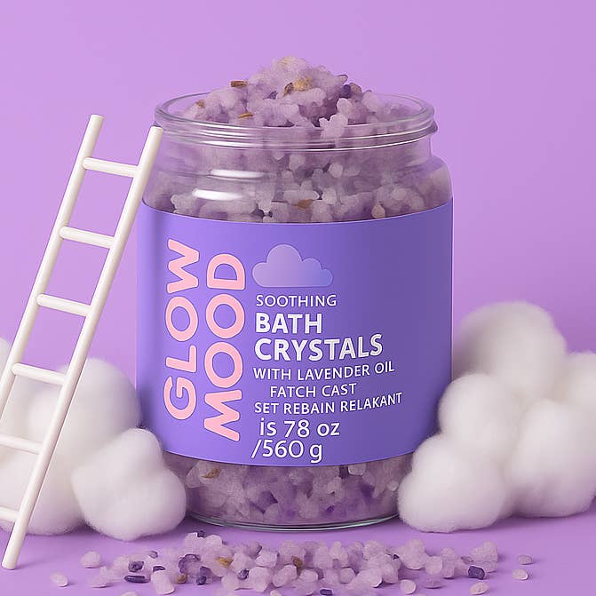 Cristaux de bain apaisants pour la nuit pour la vente par Glow Mood