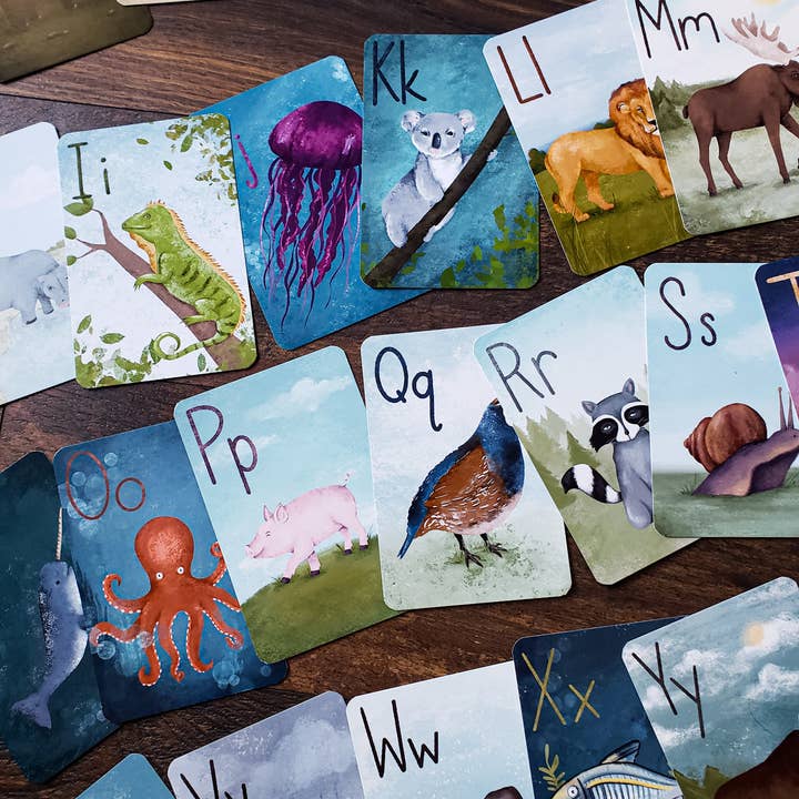 Stephanie Hathaway Designs - Wholesale Learning Cards - Kids & Baby - Animal Alphabet Flashcards (Set of 26 Cards)5