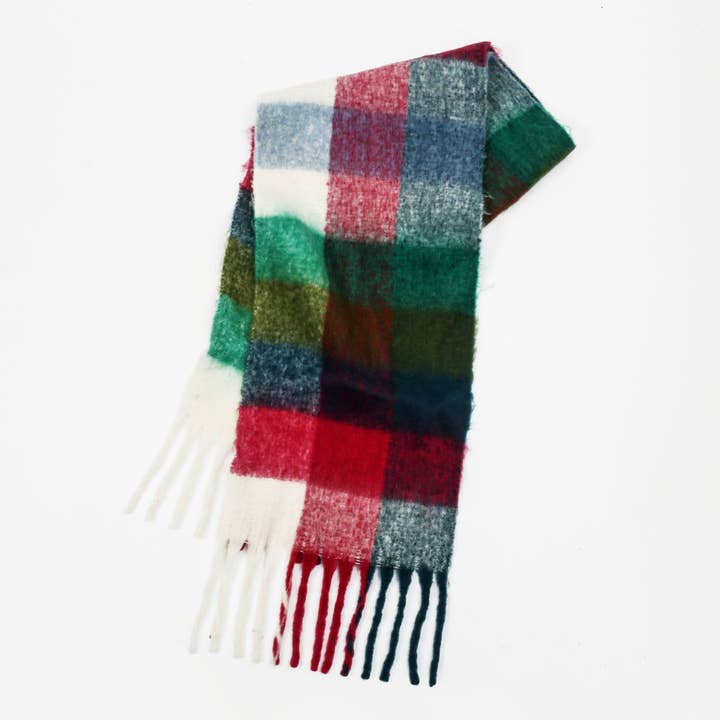 MKS America - Wholesale Scarf - Women's - Colorful Plaid Scarf Shawl Scarf10