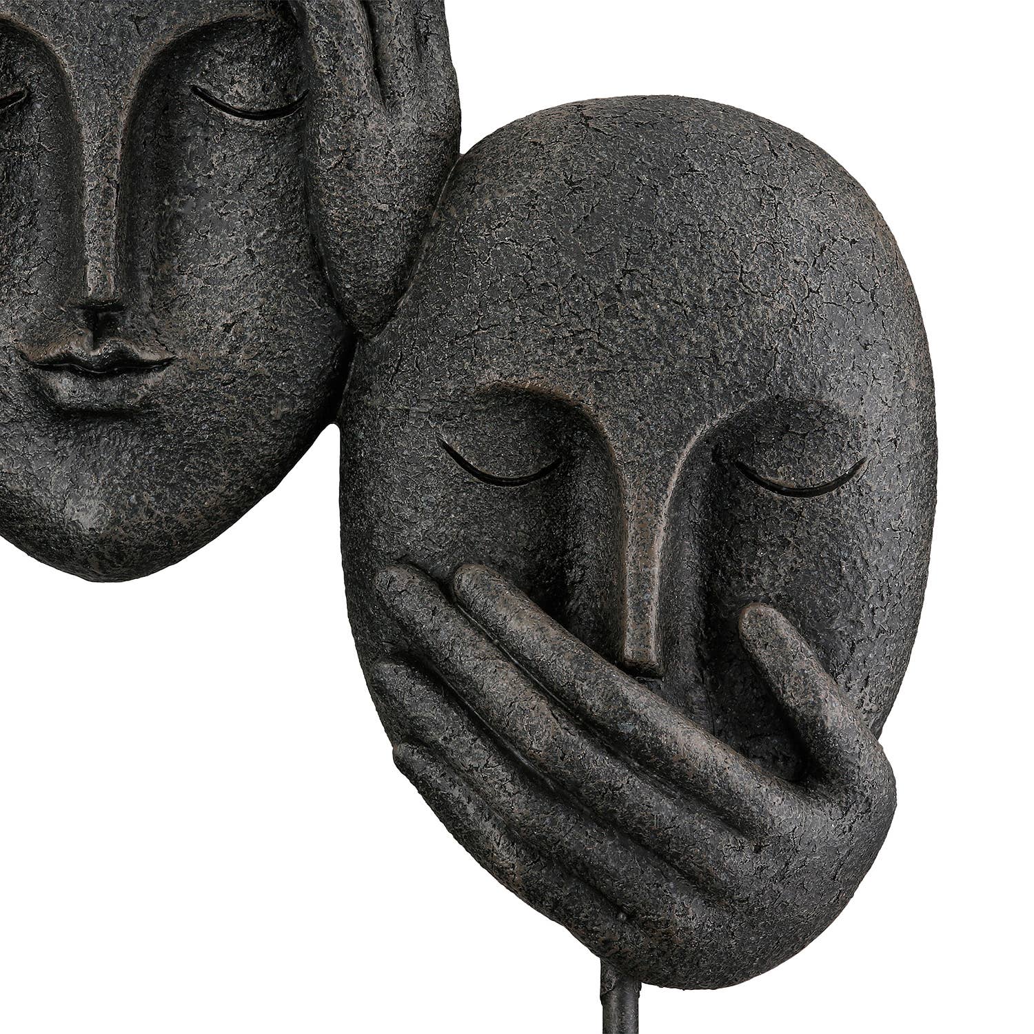 Face sculpture 3 faces, black h.29.5 cm for wholesale on Faire3