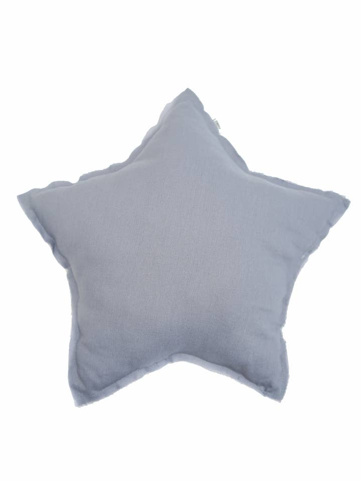 Linen Star Pillow Reversible Blue & Light Blue for wholesale by Little Blue Swallow