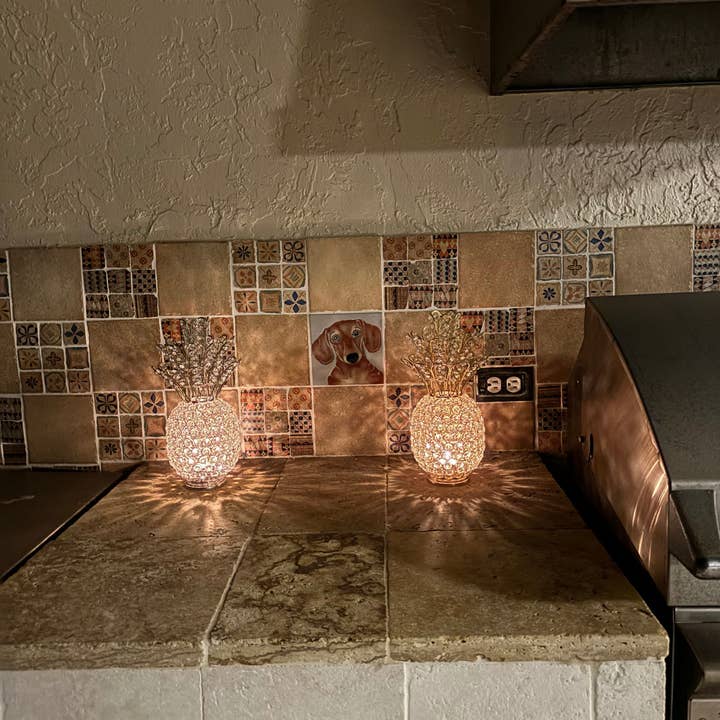 Modern Day Accents - Wholesale Decorative tabletop object - Pina Cristal Silver Pineapple7