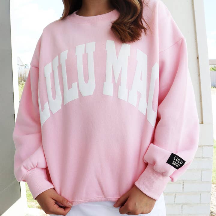 Lulu Mac Sweatshirt Light Pink/White - Puff for wholesale on Faire