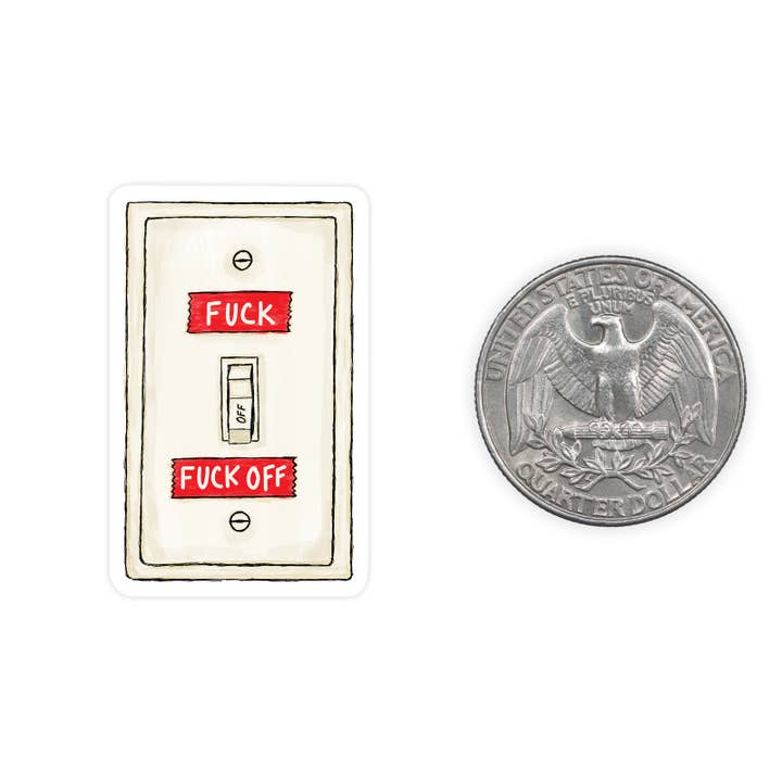 Fuck On/Off - Mini Sticker for wholesale by Nice Enough Stickers