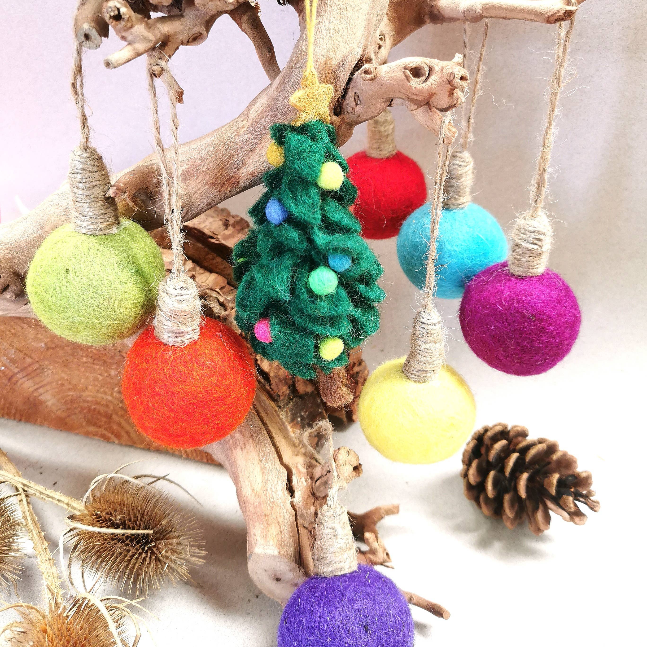 Felt So Good – wholesale Ornament – Handmade Felt Colourful Christmas Tree Hanging Decoration2